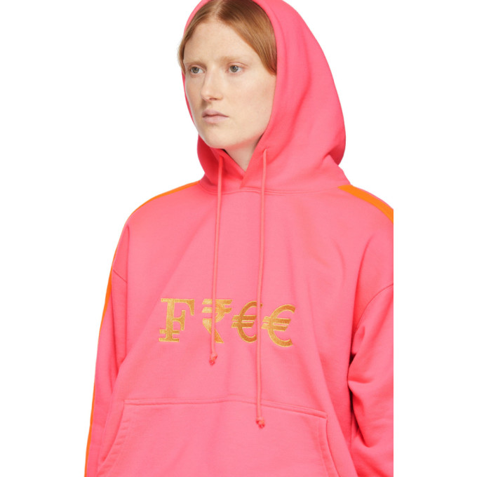 pink vetements hoodie