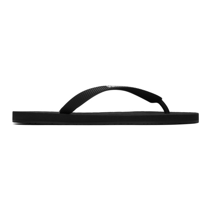 VETEMENTS VETEMENTS BLACK CLASSIC LOGO FLIP FLOPS