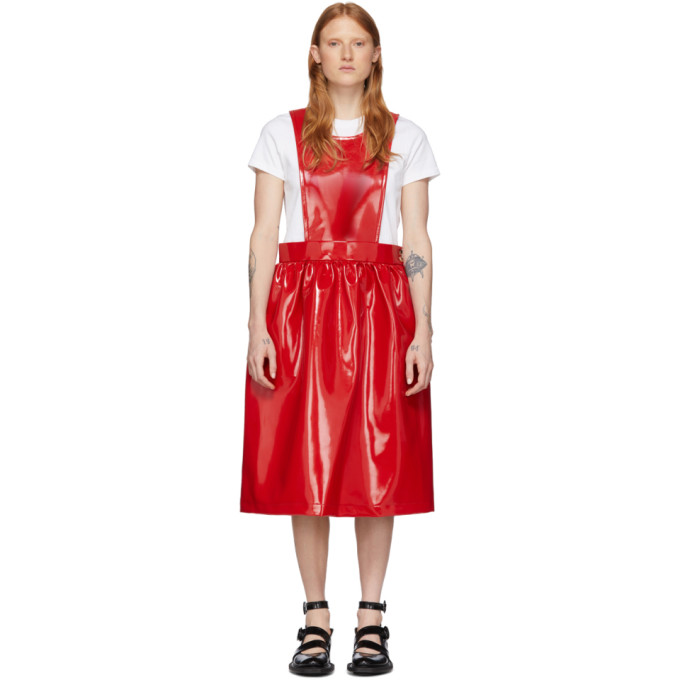 COMME DES GARCONS GIRL COMME DES GARCONS GIRL RED PATENT FAUX-LEATHER DRESS