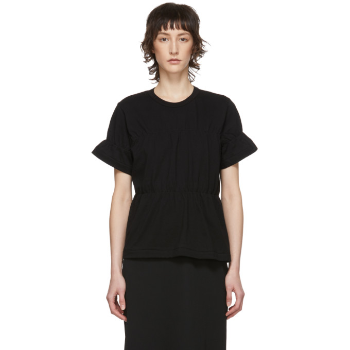 Comme Des Garçons Comme Des Garçons Comme Des Garcons Comme Des Garcons 黑色抽褶 T 恤 In 1 Black