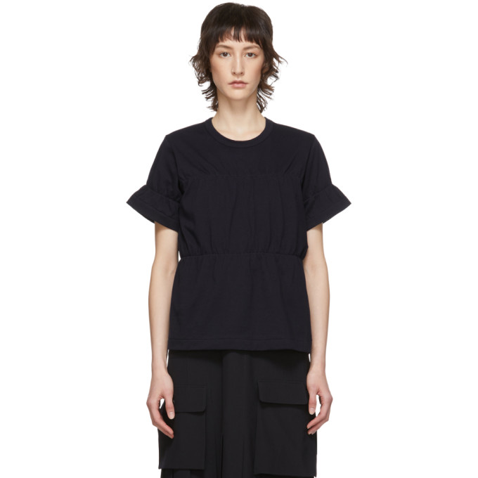 COMME DES GARÇONS COMME DES GARÇONS COMME DES GARCONS COMME DES GARCONS NAVY RUCHED T-SHIRT