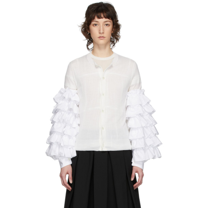 COMME DES GARÇONS COMME DES GARÇONS COMME DES GARCONS COMME DES GARCONS WHITE RUFFLED SLEEVES