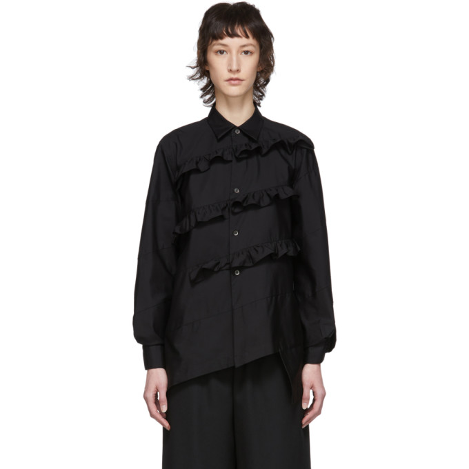 Comme Des Garçons Comme Des Garçons Comme Des Garcons Comme Des Garcons Black Broad Diagonal Ruffle Shirt In 1 Black