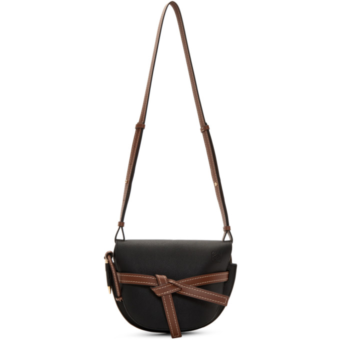 Loewe Black and Brown Small Gate Bag