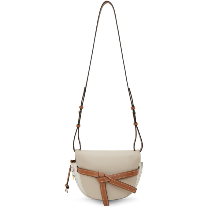 Loewe Tan and Off-White Small Gate Bag