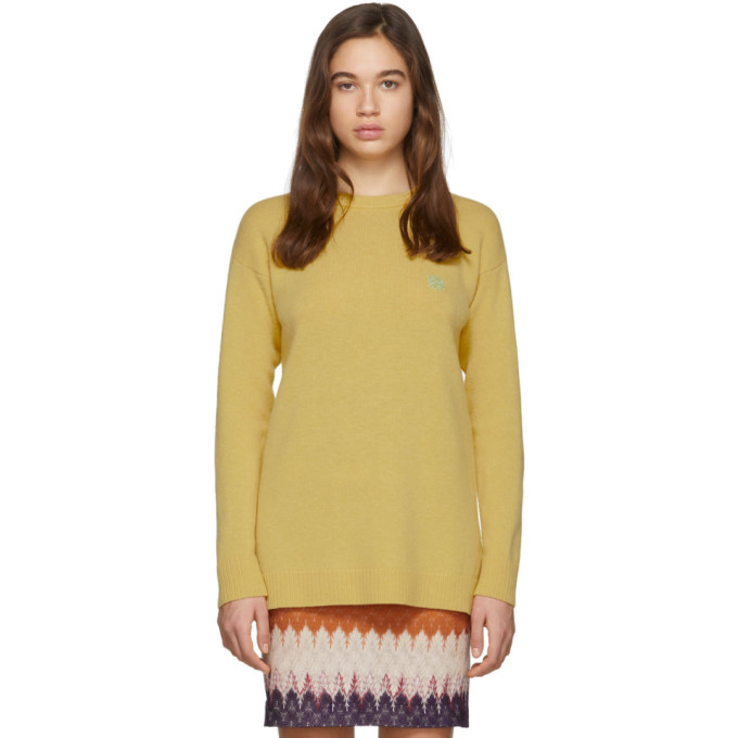 LOEWE LOEWE YELLOW WOOL ANAGRAM SWEATER