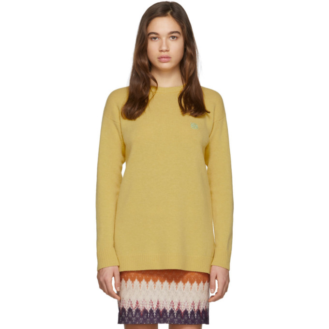 LOEWE YELLOW WOOL ANAGRAM SWEATER