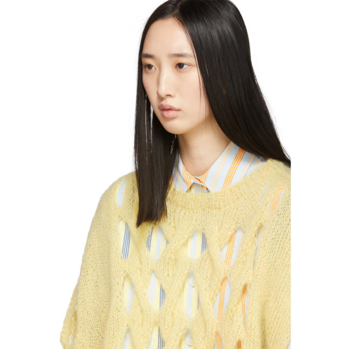 LOEWE LOEWE YELLOW MOHAIR MESH SWEATER