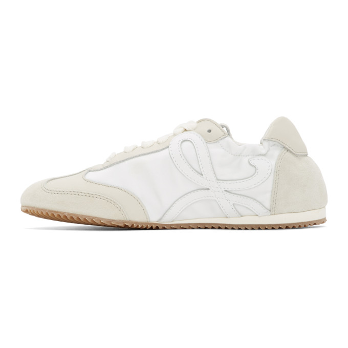LOEWE LOEWE OFF-WHITE AND WHITE BALLET RUNNER SNEAKERS
