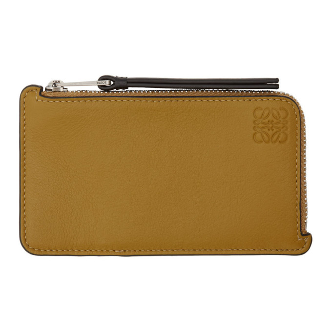 Loewe Yellow and Taupe Coin Card Holder