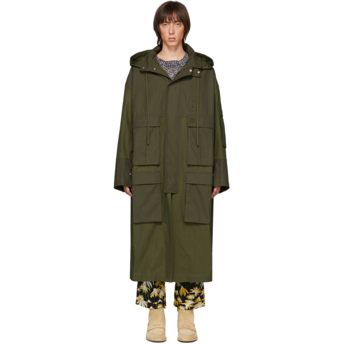 LOEWE LOEWE KHAKI PATCH POCKET COAT