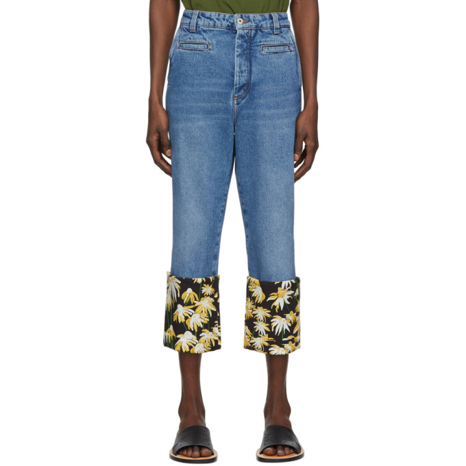 LOEWE LOEWE BLUE DAISY FISHERMAN JEANS