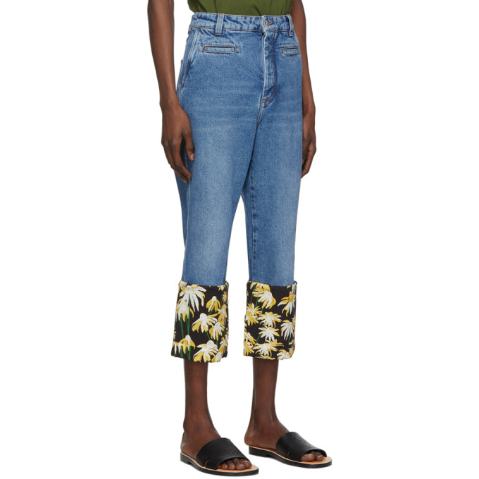 LOEWE LOEWE BLUE DAISY FISHERMAN JEANS