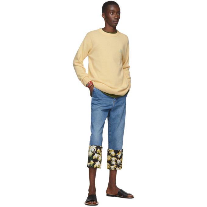 LOEWE LOEWE BLUE DAISY FISHERMAN JEANS