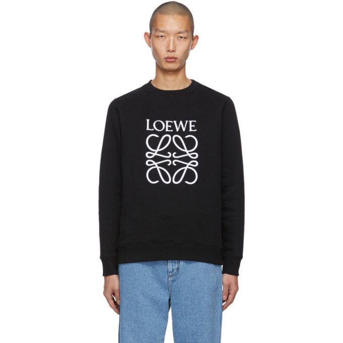 LOEWE LOEWE BLACK EMBROIDERED ANAGRAM SWEATSHIRT