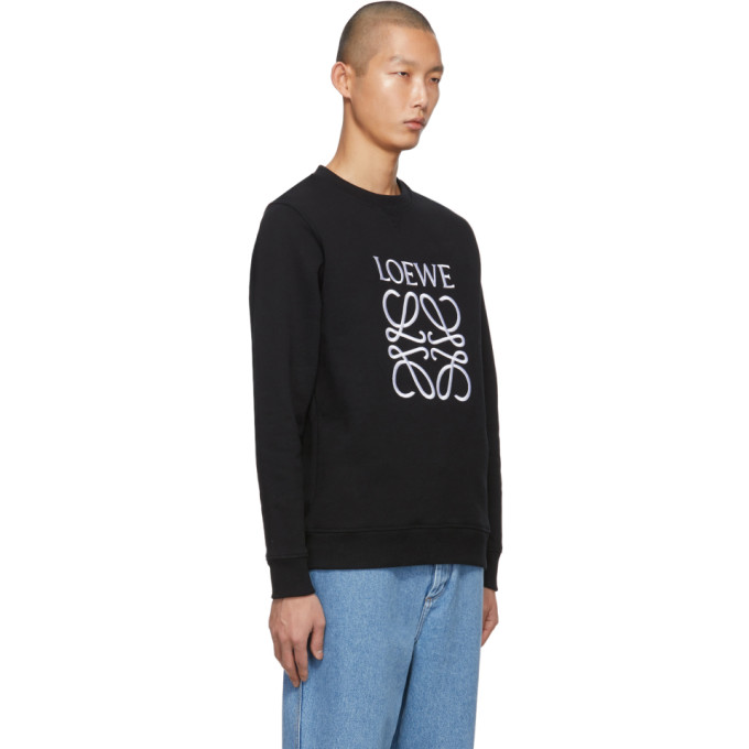 LOEWE LOEWE BLACK EMBROIDERED ANAGRAM SWEATSHIRT