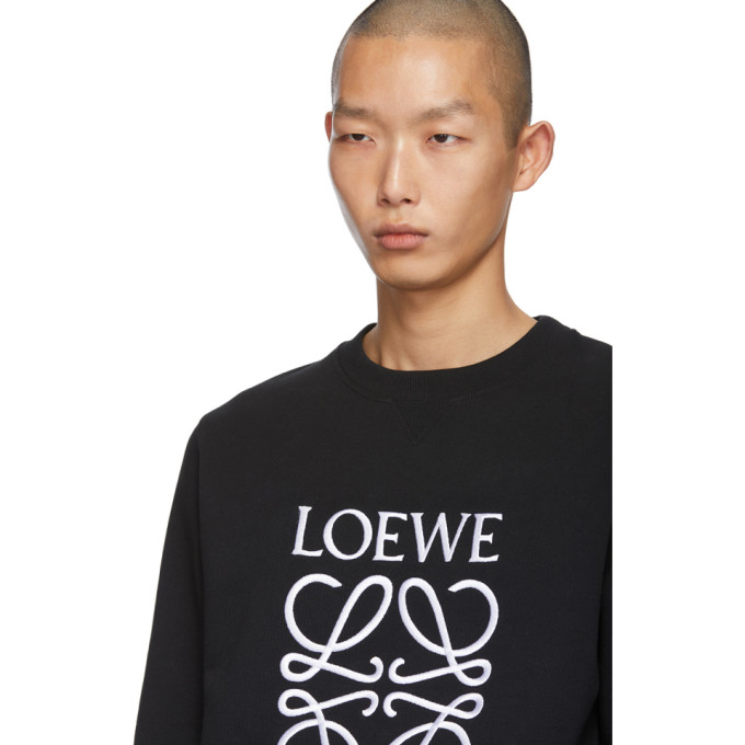 LOEWE LOEWE BLACK EMBROIDERED ANAGRAM SWEATSHIRT