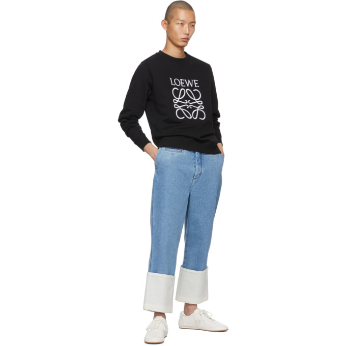 LOEWE LOEWE BLACK EMBROIDERED ANAGRAM SWEATSHIRT
