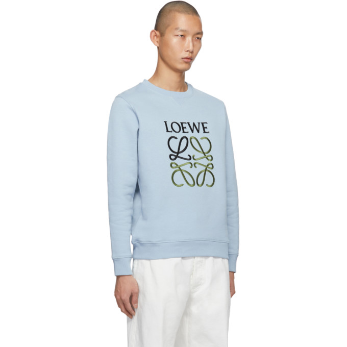 LOEWE LOEWE BLUE EMBROIDERED ANAGRAM SWEATSHIRT