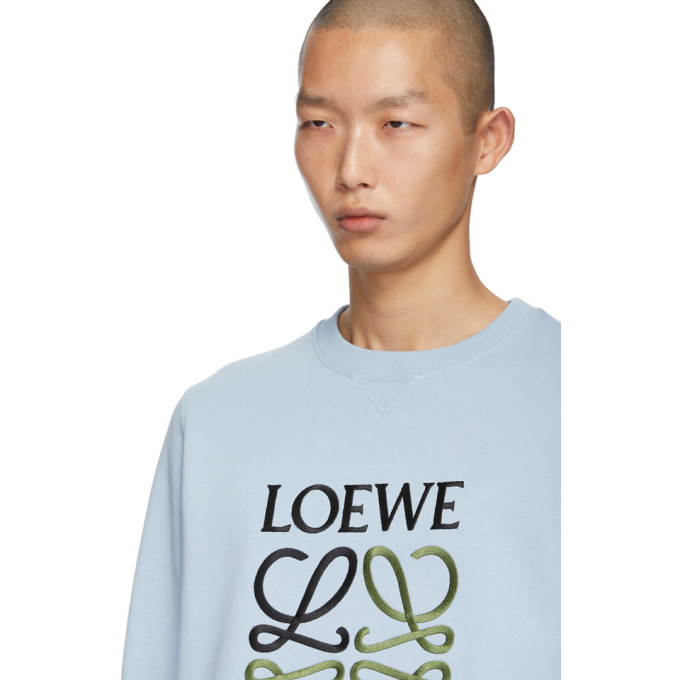 LOEWE LOEWE BLUE EMBROIDERED ANAGRAM SWEATSHIRT