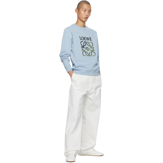 LOEWE LOEWE BLUE EMBROIDERED ANAGRAM SWEATSHIRT