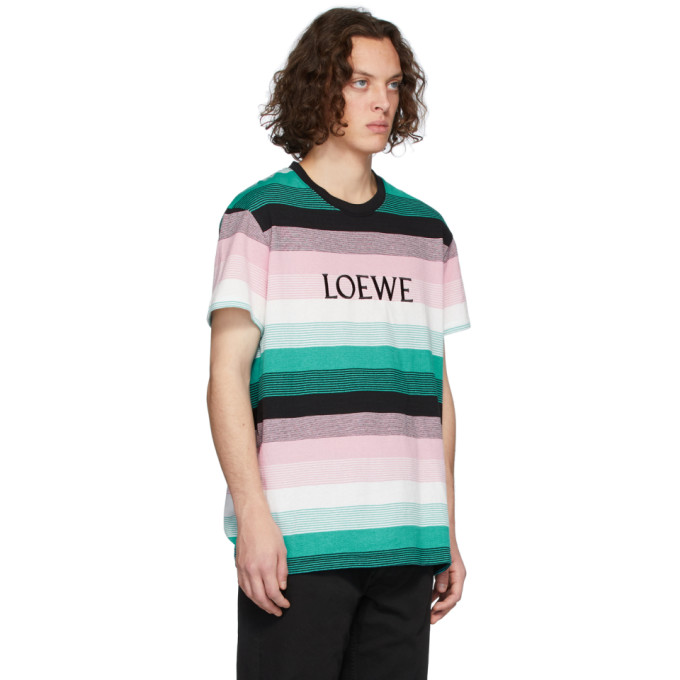 LOEWE MULTICOLOR STRIPE LOGO T-SHIRT