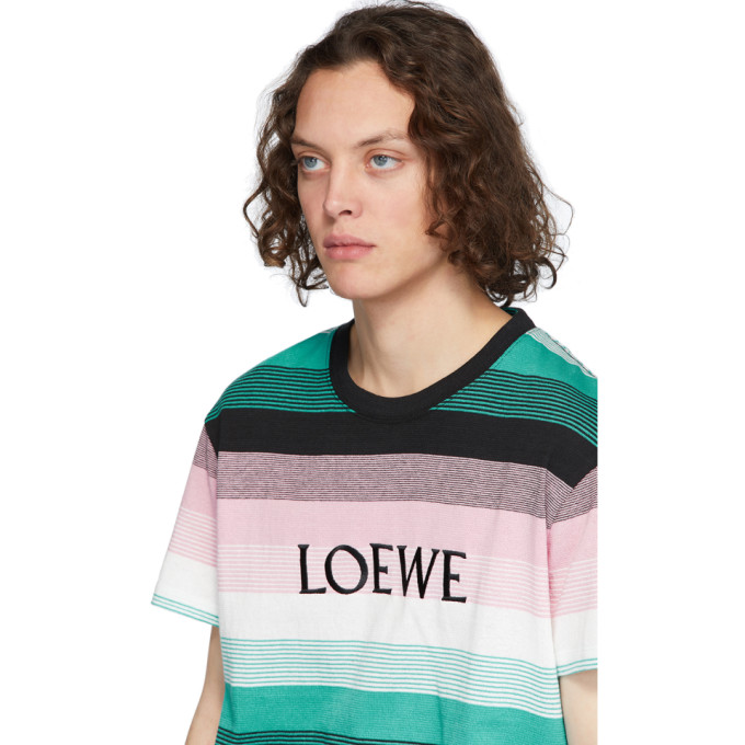 LOEWE MULTICOLOR STRIPE LOGO T-SHIRT