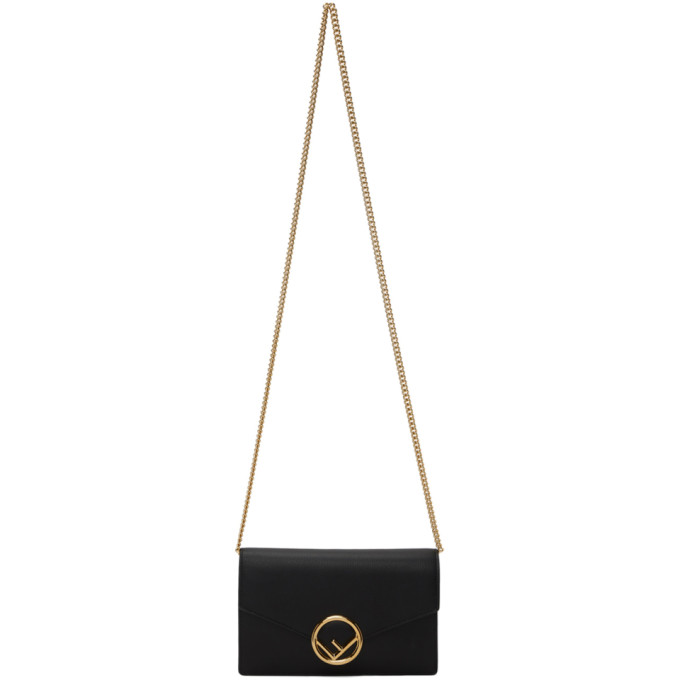 Fendi Black F Is  Chain Wallet Bag In F0kur Black