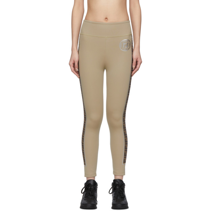 Fendi Tan Forever Fendi Leggings