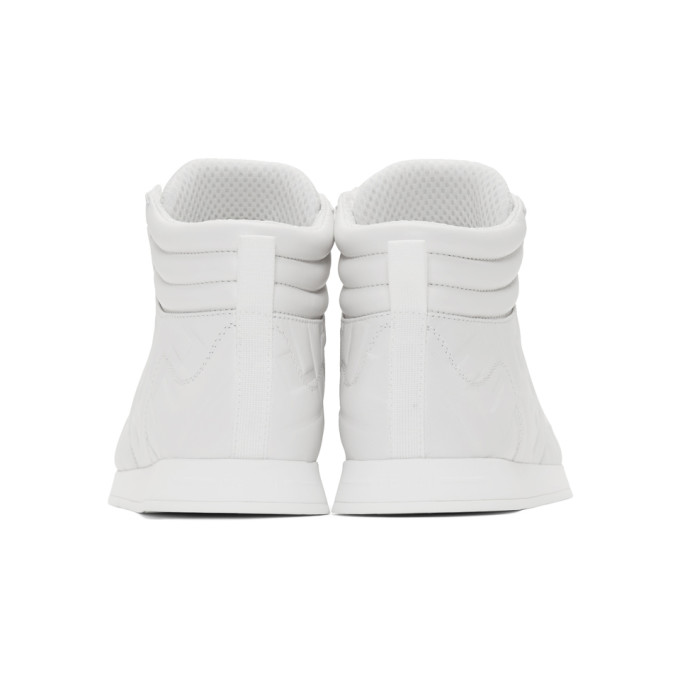 FENDI White Nappa 'Forever Fendi' High-Top Sneakers