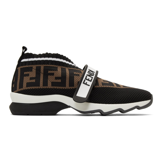 FENDI BLACK 'FOREVER FENDI' ROCKOKO SNEAKERS