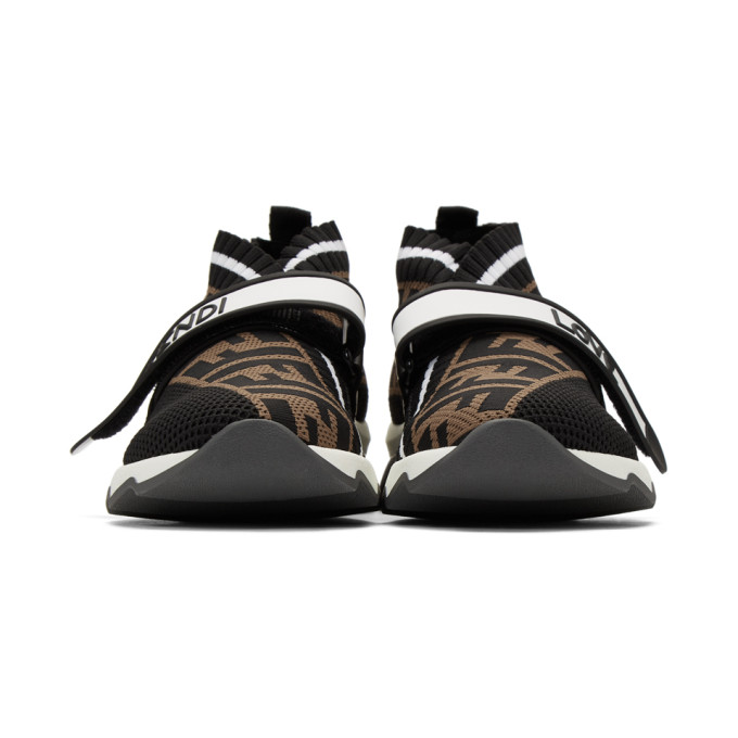 FENDI BLACK 'FOREVER FENDI' ROCKOKO SNEAKERS