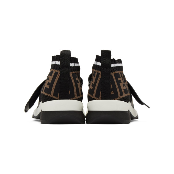 FENDI BLACK 'FOREVER FENDI' ROCKOKO SNEAKERS