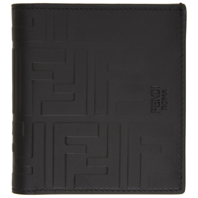 FENDI FENDI BLACK FOREVER FENDI EMBOSSED WALLET