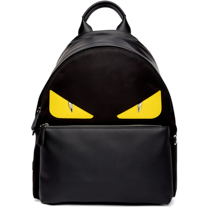 Fendi Black And Yellow Bag Bugs Backpack In F0r2a  Ner