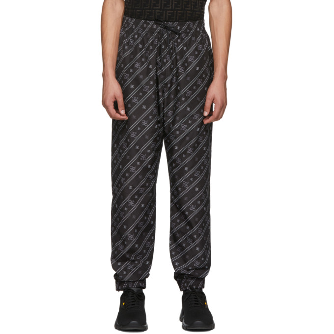 FENDI Black Stripe Karligraphy Track Trousers