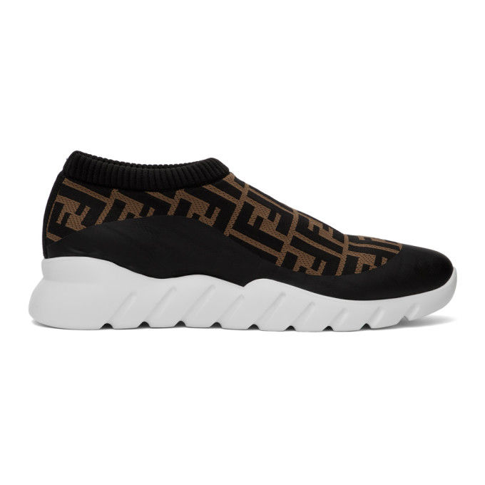 fendi black fabric sneakers