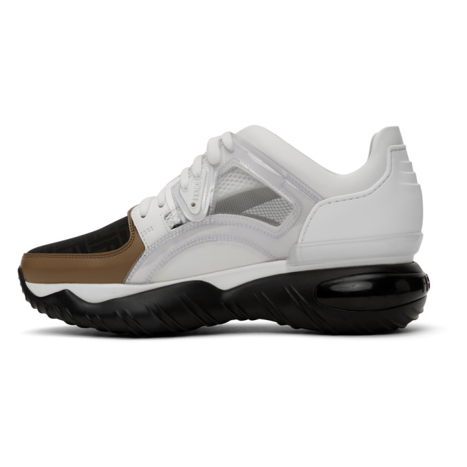 FENDI WHITE 'FOREVER FENDI' FANCY SNEAKERS