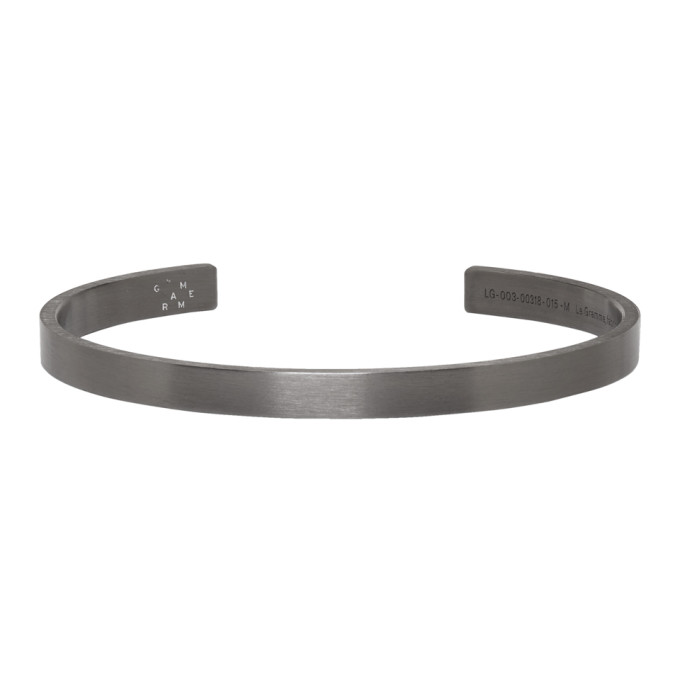 Le Gramme Black Brushed Le 15 Grammes Ribbon Bracelet In Silver