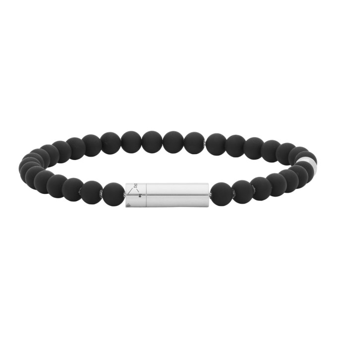 LE GRAMME LE GRAMME SSENSE EXCLUSIVE BLACK AND SILVER BEADED BRACELET