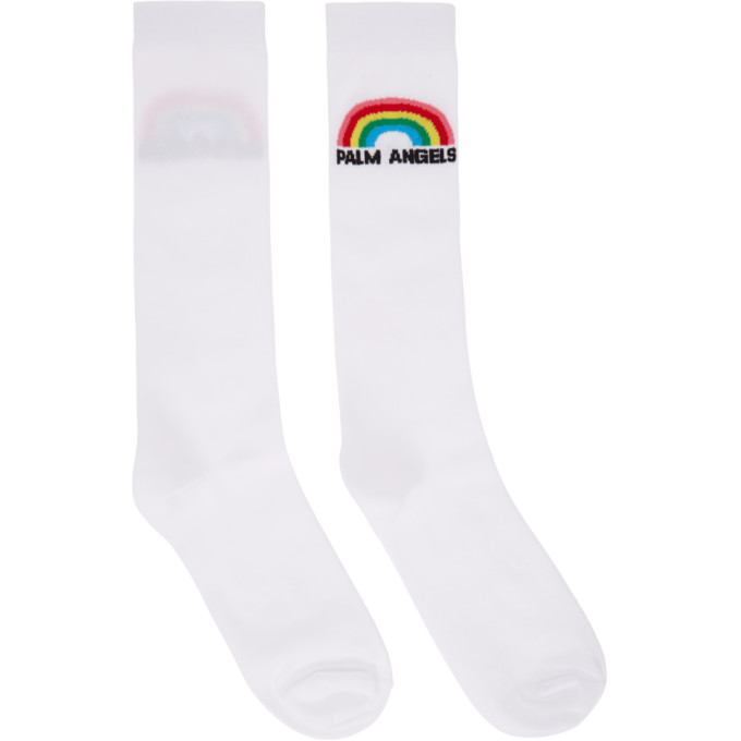 Palm Angels White Rainbow Socks