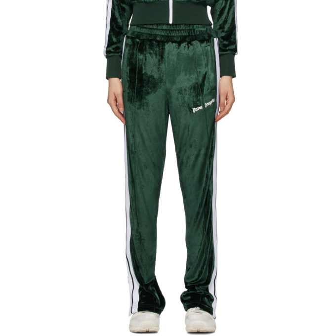 PALM ANGELS PALM ANGELS GREEN CHENILLE LOUNGE PANTS