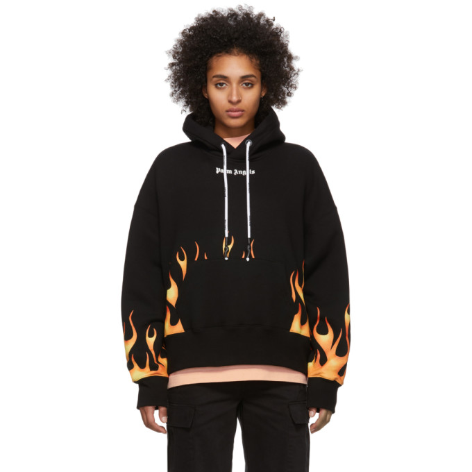 PALM ANGELS PALM ANGELS BLACK FIRESTARTER HOODIE