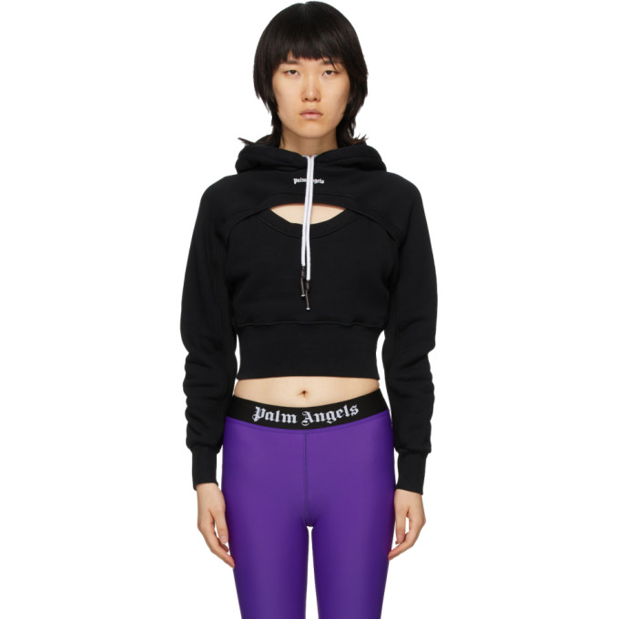 cut out crop hoodie