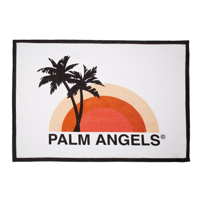 Palm Angels White Sunset Towel In White Multi