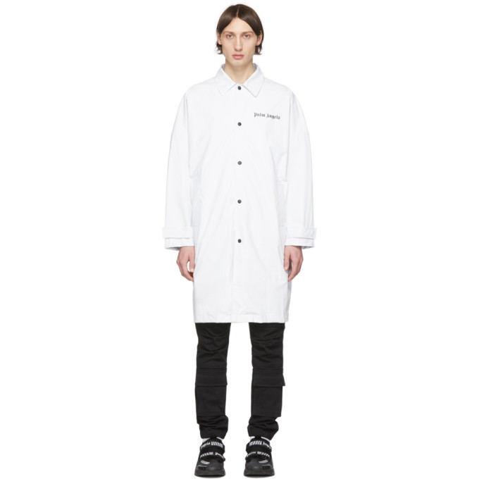 PALM ANGELS PALM ANGELS WHITE LOGO RAINCOAT