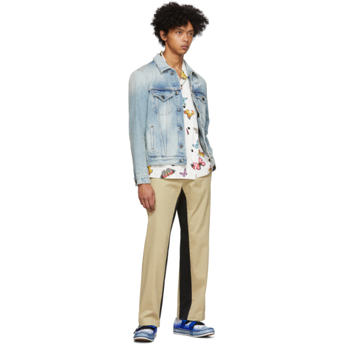 PALM ANGELS BLUE DENIM SACRED HEART JACKET
