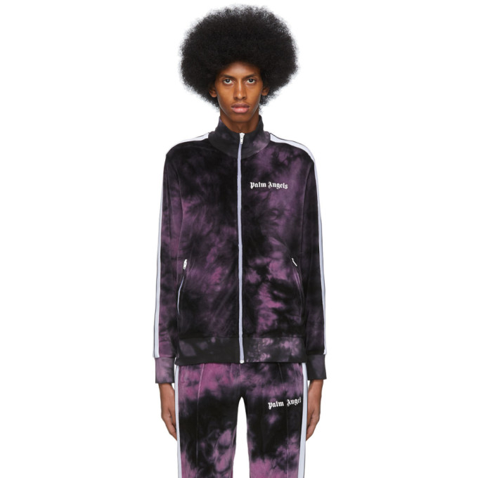 PALM ANGELS PALM ANGELS PURPLE CHENILLE TIE-DYE TRACK JACKET