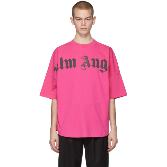 palm angels logo collar t shirt