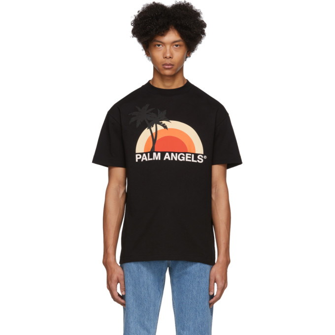 black and orange palm angels shirt